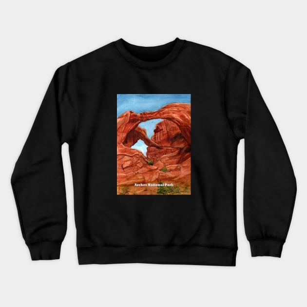 Arches National Park Watercolor Crewneck Sweatshirt by MMcBuck